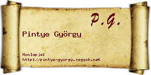 Pintye György névjegykártya